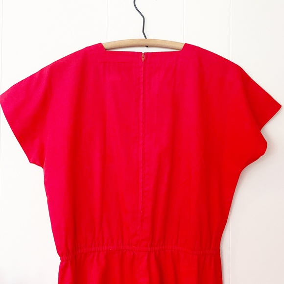 ❌SOLD❌VTG 80s Dovani Cherry Red Square Neck Minidress - Picture 3 of 9